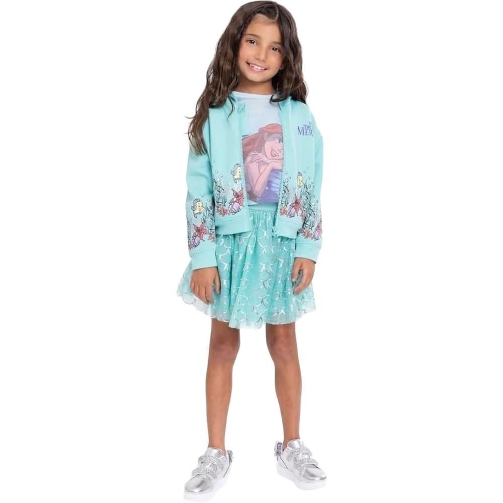 Disney The Little Mermaid 3 Piece Tutu set with Hooded Jacket and Top 2T New! - Picture 2 of 7